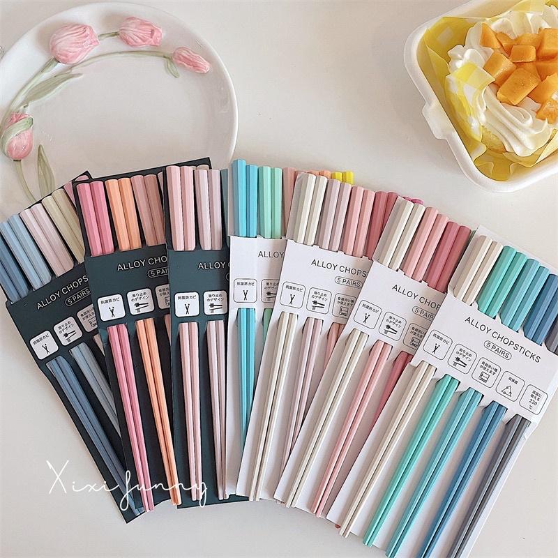 六月生活✨台灣現貨🇹🇼 莫蘭迪八角筷 糖果色筷 環保餐具 廚房用具 筷子湯匙碗筷-細節圖7