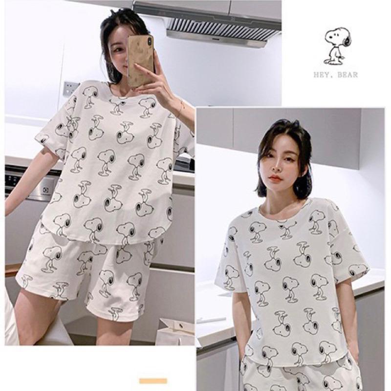 現貨寄出🔥免運優惠 夏季新款居家服 卡通款式設計 短袖睡衣 居家生活 居家服 睡衣套裝 短褲短袖 連身裙 睡裙-細節圖6