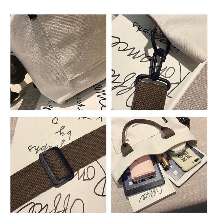 六月生活✨現貨滿滿🔹🔸多口袋帆布包 側背手拿單肩 女用包包 學生背包 帆布包 側背包-細節圖7