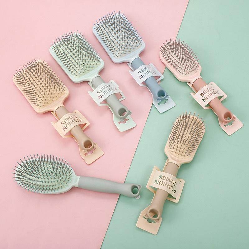 新款燙髮美髮梳子純色多款式家用按摩梳防靜電女士卷 發造型梳批發-細節圖8