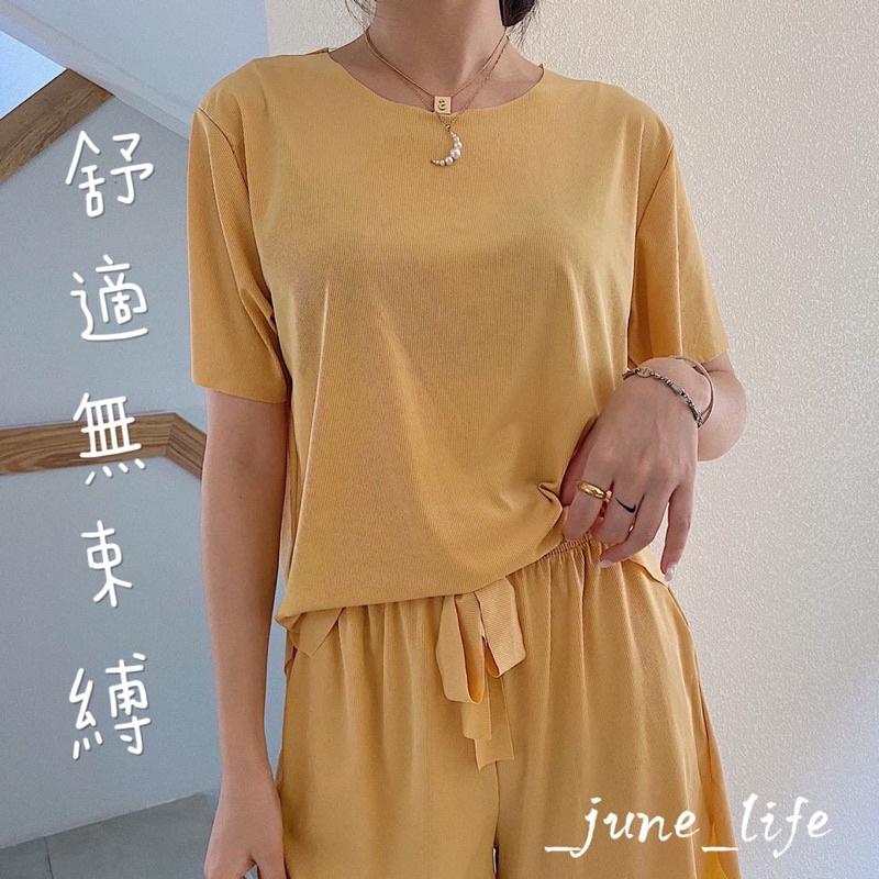 ✨六月生活✨♦️春夏冰絲套裝 寬鬆懶人套裝 糖果色系 休閒時尚居家服飾-細節圖4