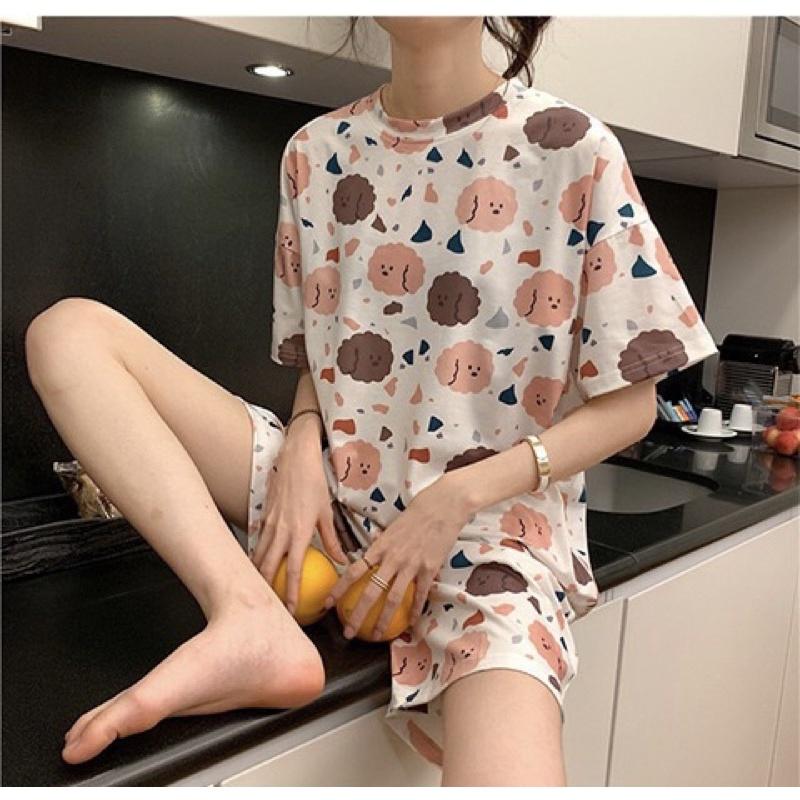 ✨六月生活✨夏季新款休閒套裝 卡通睡衣 居家服 夏天短袖睡衣 套裝可愛套裝 休閒服 舒適寬鬆套裝 睡衣居家服-細節圖5