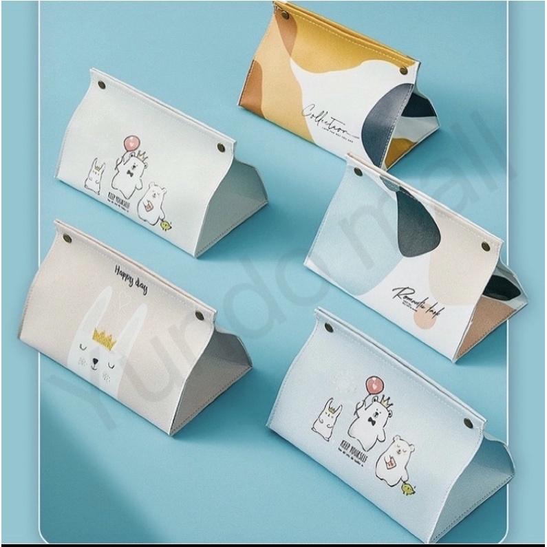 六月🔸台灣現貨🔸幾何圖形面紙盒 北歐風格 收納盒 卡通印花 按扣客廳餐桌抽取式面紙盒-細節圖2