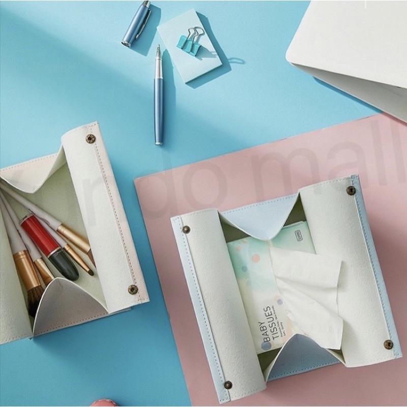 六月🔸台灣現貨🔸幾何圖形面紙盒 北歐風格 收納盒 卡通印花 按扣客廳餐桌抽取式面紙盒-細節圖7