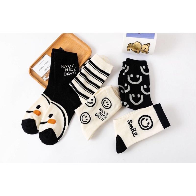 🔥六月現貨🔥韓系微笑長襪 ins風長襪 可愛長襪 搭配長襪 秋冬長襪-細節圖3