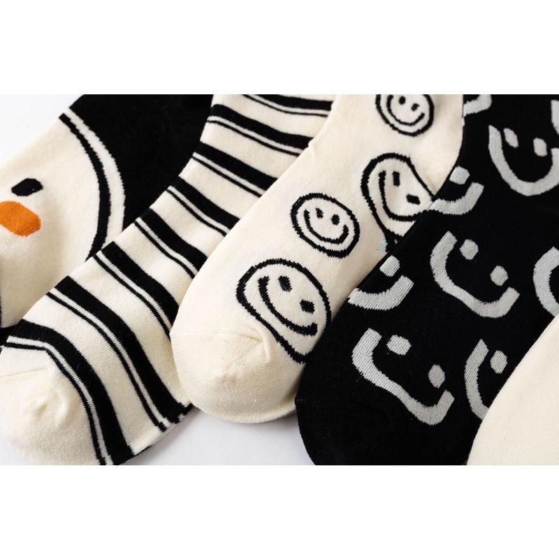 🔥六月現貨🔥韓系微笑長襪 ins風長襪 可愛長襪 搭配長襪 秋冬長襪-細節圖4