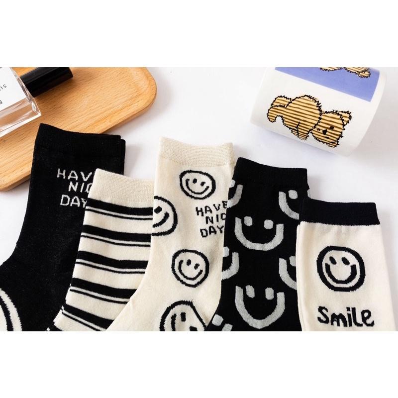 🔥六月現貨🔥韓系微笑長襪 ins風長襪 可愛長襪 搭配長襪 秋冬長襪-細節圖5