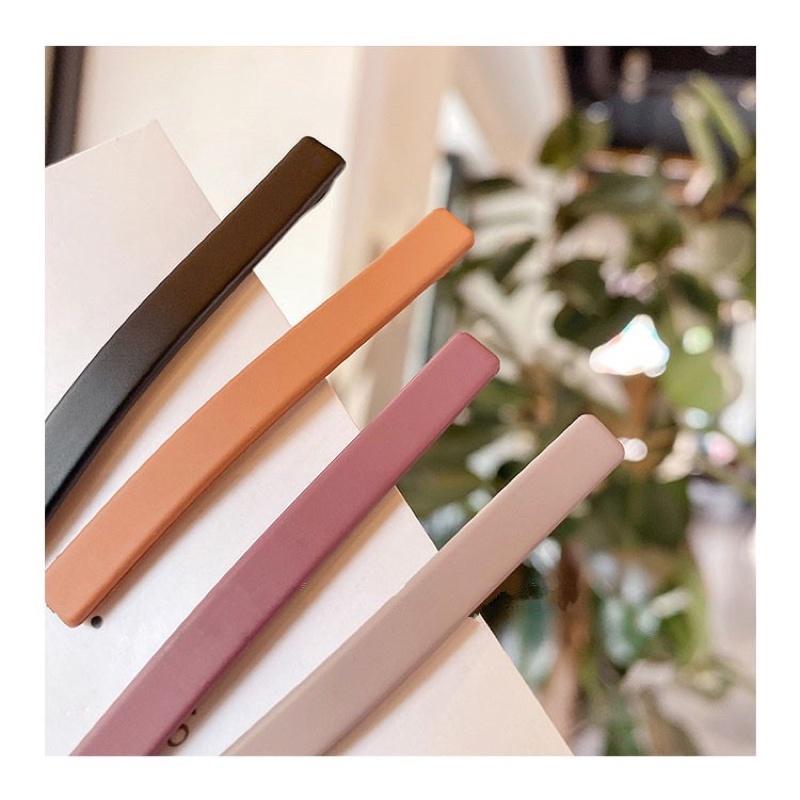 🔥六月生活現貨免運🔥莫蘭迪色磨砂一字夾 簡約韓系 瀏海夾 多色髮夾磨砂髮夾-細節圖3