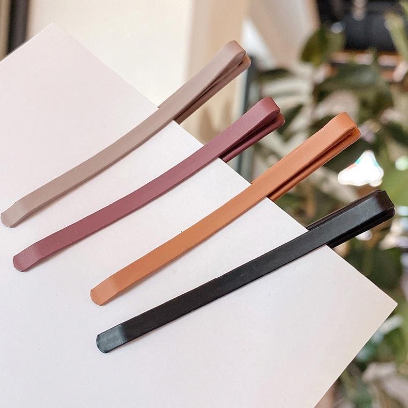 🔥六月生活現貨免運🔥莫蘭迪色磨砂一字夾 簡約韓系 瀏海夾 多色髮夾磨砂髮夾-細節圖5