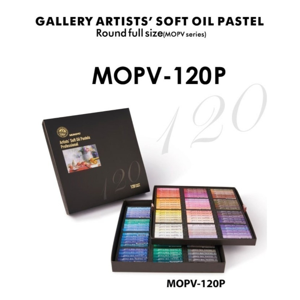 韓國 Mungyo MOPV-72 MOPV-120 72色120色 gallery 專家級 油性粉蠟筆 油性粉彩 紙盒-細節圖2