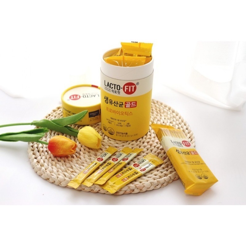 大量現貨在台韓國 LACTO-FIT 5X鐘根堂 鍾根堂 黃金腸 乳酸菌 益生菌 50包(黃色)六種菌 藤黃果益生菌-細節圖2
