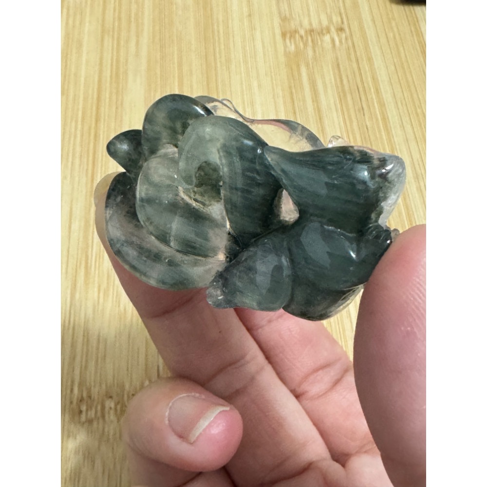 實拍綠幽靈九尾狐水晶擺件-細節圖2