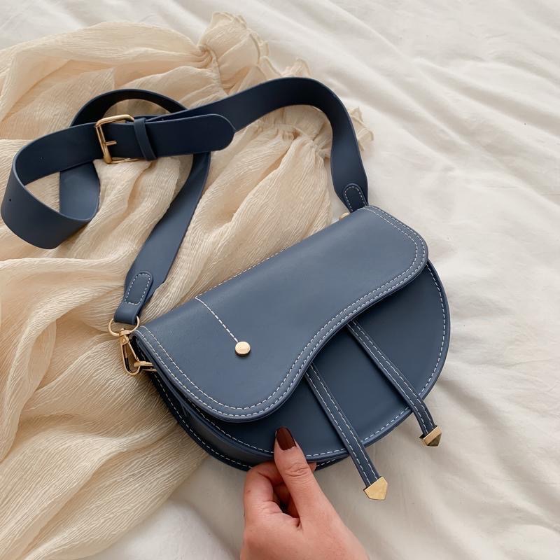 2023斜背款 寬肩帶時尚質感馬鞍包-細節圖2