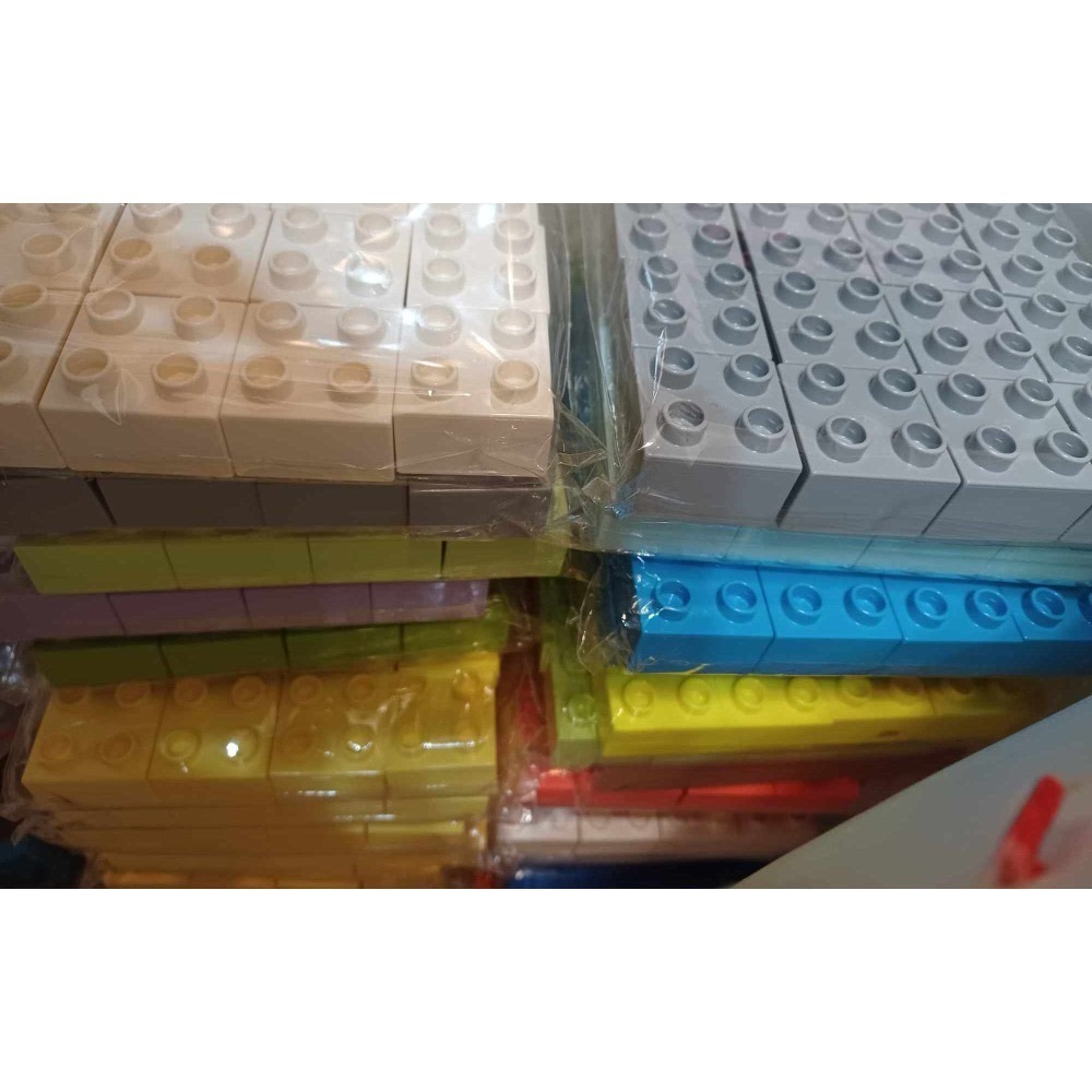 全新零件【睿睿小舖】樂高 lego duplo 得寶 積木 大顆粒 零件 不挑色 2*4 普通磚 30 個一組 如圖。-細節圖2