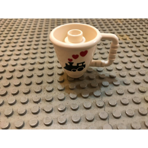 【點點小豆】lego 樂高積木 DUPLO 得寶 白色 火車圖 水壺 杯子 1 個 如圖！