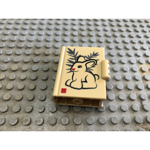 拍賣品如圖一【點點小豆】LEGO 樂高 積木 duplo 得寶 米色 兔子 書本 配件 標誌 一 個 如圖！