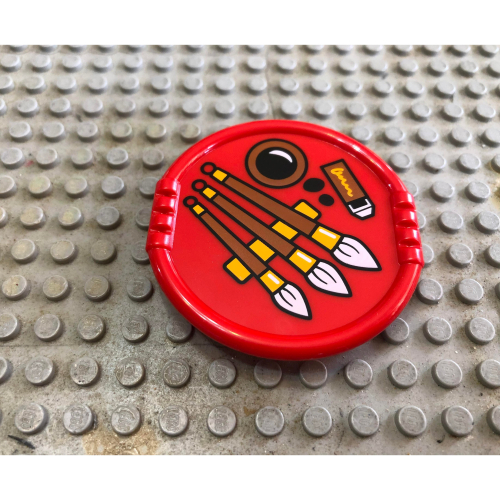 【點點小豆】LEGO 樂高積木 DUPLO 得寶 紅色 標誌 文房四寶 書法 配件 1 個 全新 如圖！