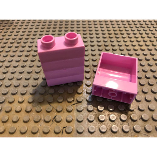 【點點小豆】LEGO 樂高積木 DUPLO 得寶 1x2 粉色木屋造型柱 牆面 高磚 二個一組 如圖！