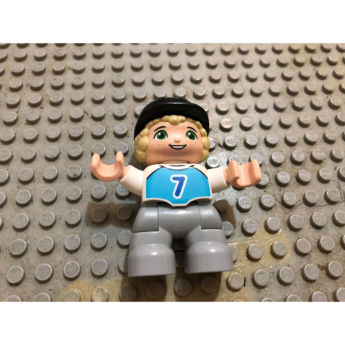 【點點小豆】LEGO 樂高積木 DUPLO 得寶 人偶 棒球帽 七號上衣 小男生 一個 全新 如圖！