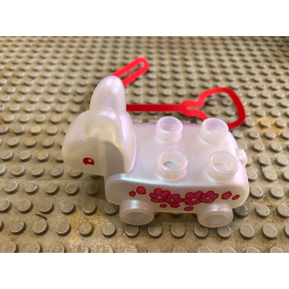 （衝評價出清）【點點小豆】LEGO 樂高積木 DUPLO 得寶 人偶 新年 兔子 手拉車 附布面繩 一個 全新 如圖！-細節圖4