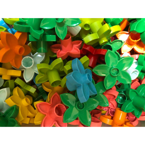 （衝評價出清）不挑色 10 個【點點小豆】 LEGO 樂高 DUPLO 得寶 積木 小花朵 不挑色 如圖 如說明！
