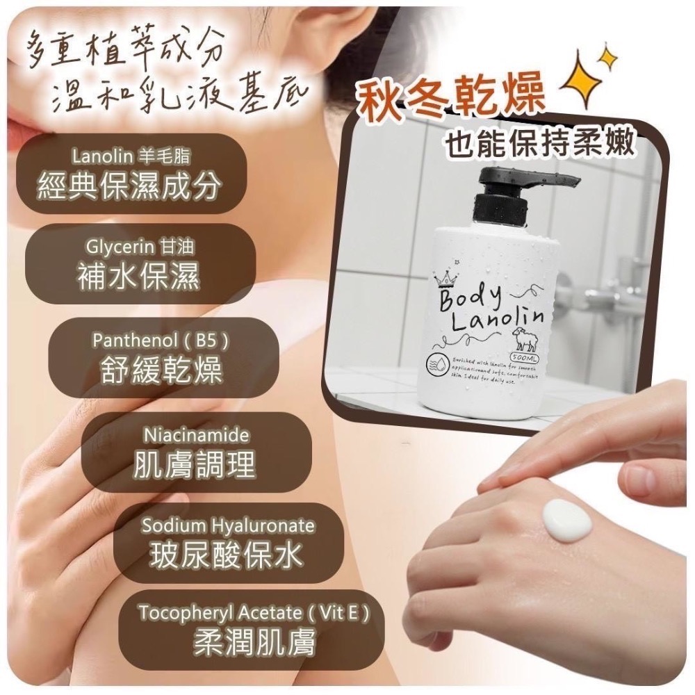 現貨 Body Lanolin 綿羊油乳液 大容量500ML-細節圖4