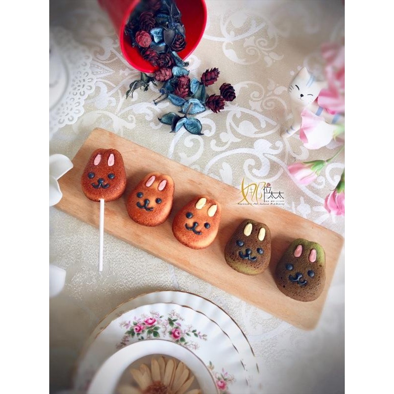 兔子瑪德蓮/兔兔/兔子頭/造型蛋糕/常溫蛋糕/卡通造型/同樂會點心/慶生/彌月/婚禮小物-細節圖2