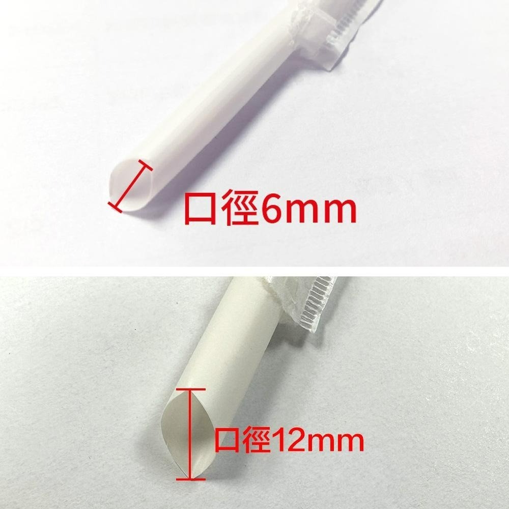 【克林CLEAN】營業用PLA環保吸管 尖斜口 6mm/12mm 單支紙包 玉米澱粉 無塑吸管 生物可分解-細節圖2