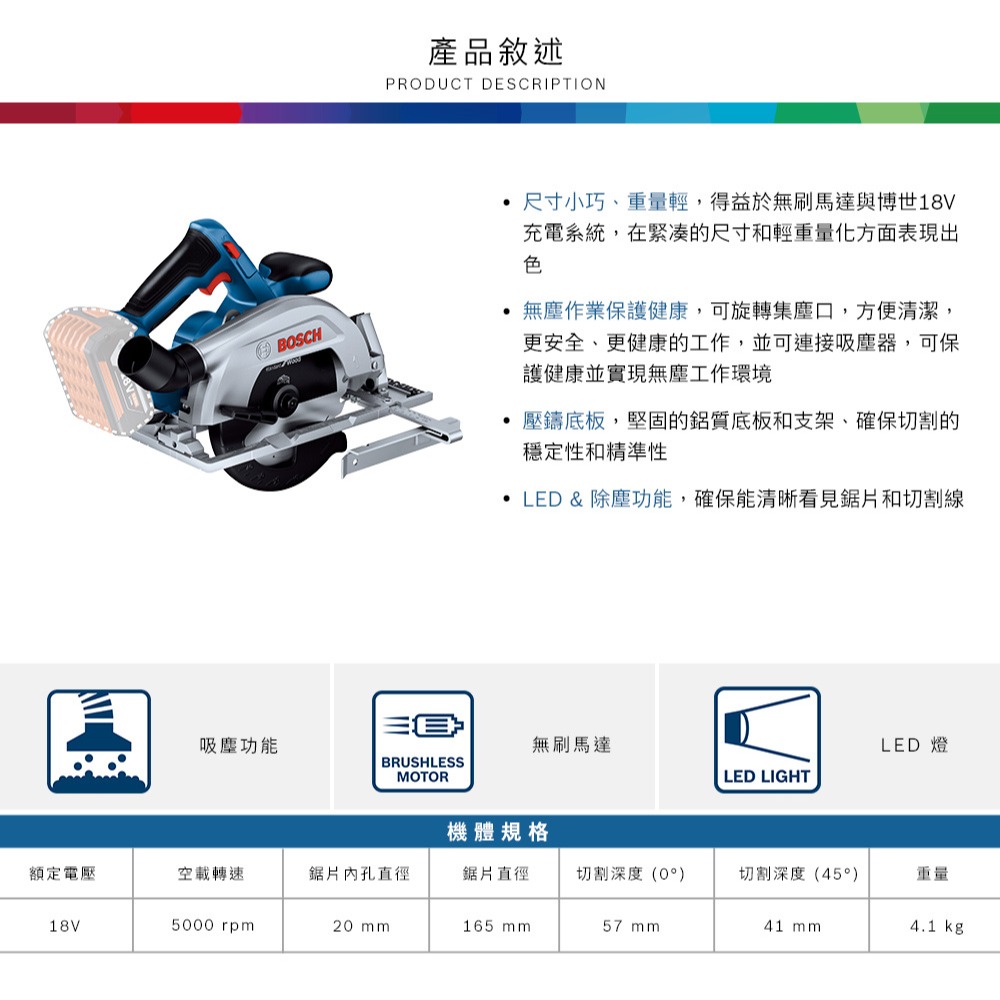 博世 電動工具 GKS 185-LI 空機 圓鋸機 GKS185-LI  木材 木工 附發票 全台博世保固維修-細節圖4