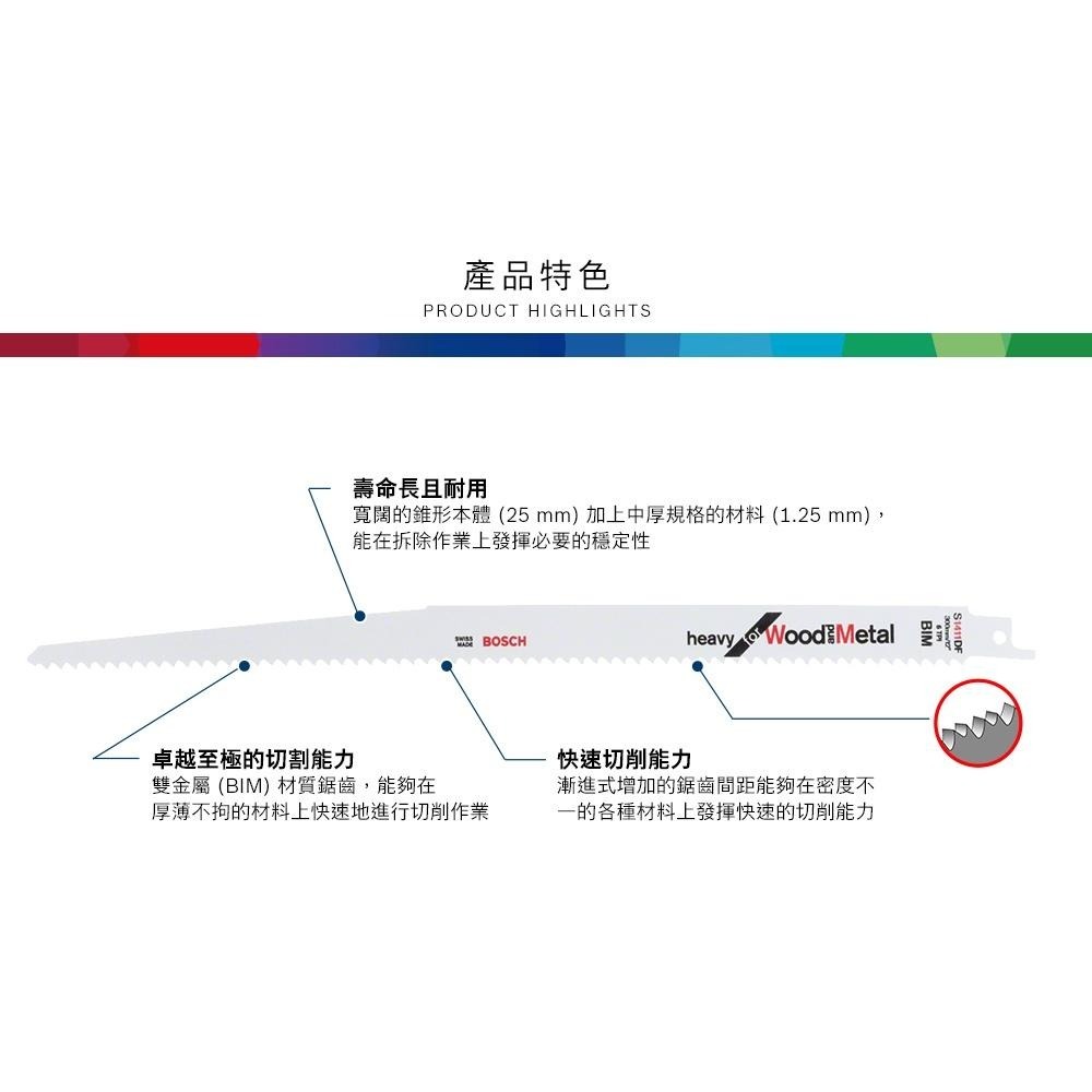 博世 電動工具 S1411DF 軍刀鋸片 含釘子金屬的木材 鋸屑板 管材 鋁型材 玻璃纖維 附發票 全台博世保固維修-細節圖4