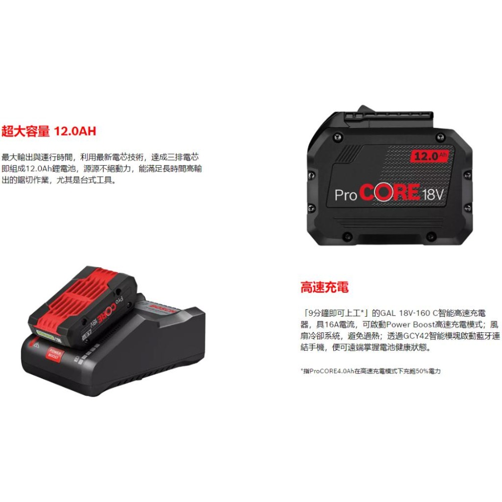 博世 電動工具 PROCORE 18V 超核芯 鋰電池 4.0Ah 8.0Ah 12.0Ah 附發票 全台博世保固維修-細節圖4