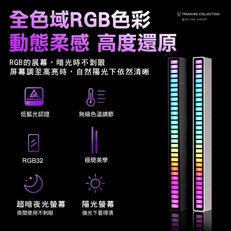 【今晚來開趴】RGB 拾音氛圍燈 LED 聲控節奏燈 彩虹燈  七彩氛圍燈 氣氛燈 聲控氛圍燈 節奏燈 頻譜 電腦背景-細節圖4