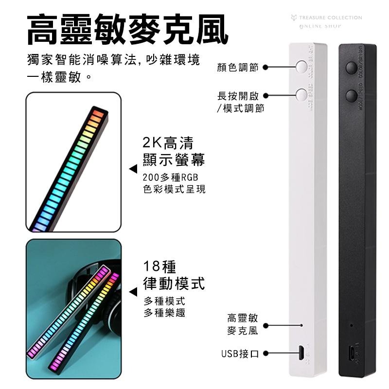 【今晚來開趴】RGB 拾音氛圍燈 LED 聲控節奏燈 彩虹燈  七彩氛圍燈 氣氛燈 聲控氛圍燈 節奏燈 頻譜 電腦背景-細節圖6