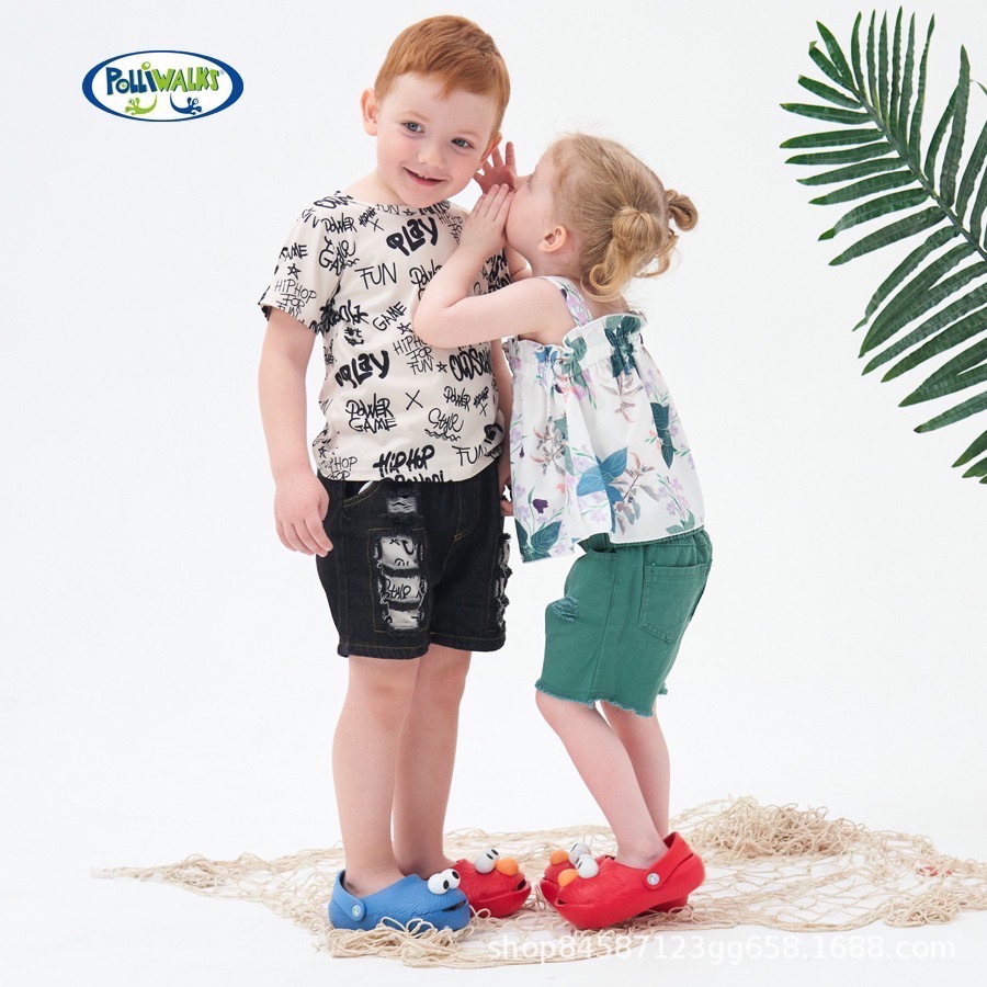 現貨不必等?美國凱利沃芝麻街ELMO餅乾怪獸立體眼睛布希鞋 男童女童洞洞鞋 拖鞋 布希鞋 正品保證 限時特價-細節圖5