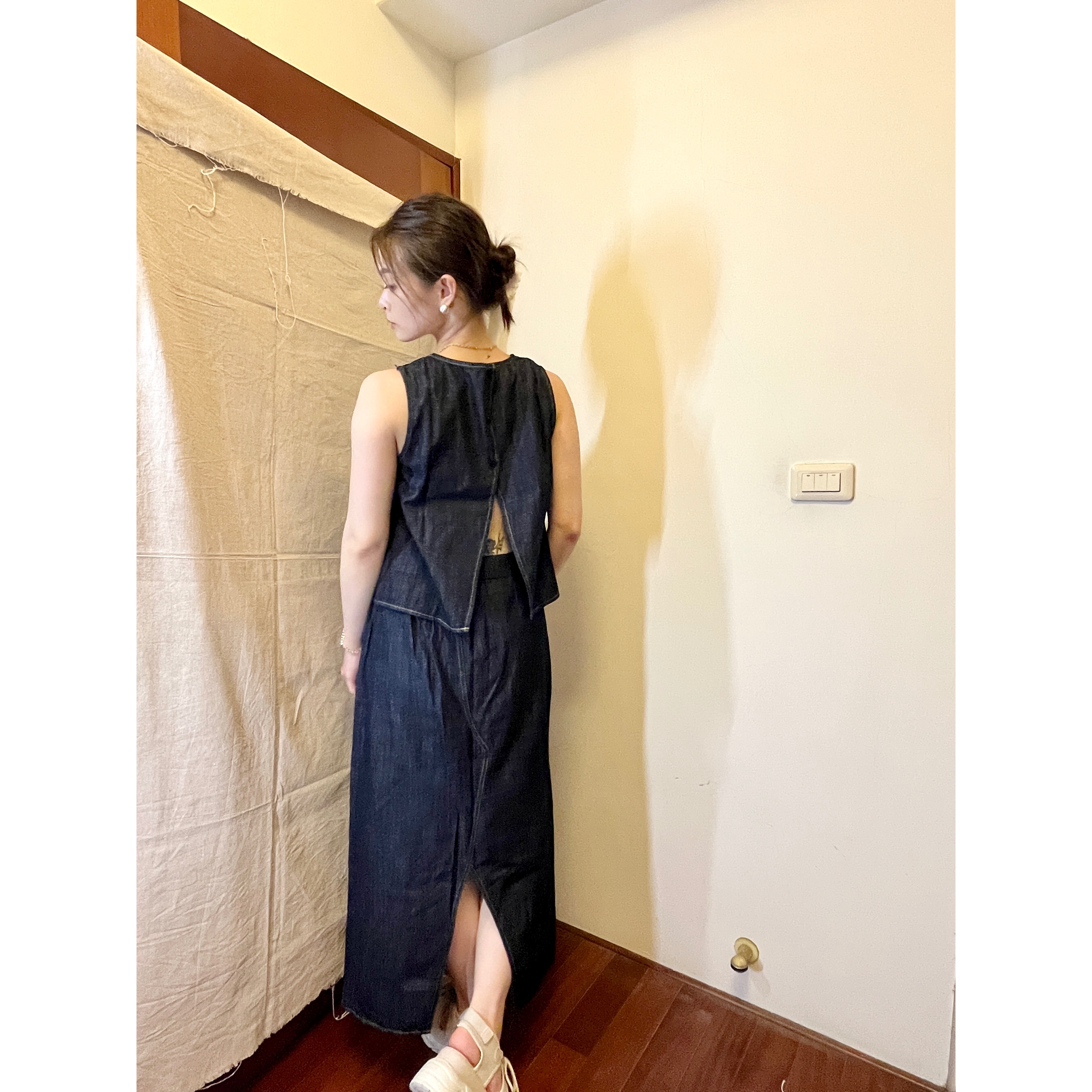 Leila’s selection 韓國製 2way 輕薄牛仔裙套裝-細節圖3