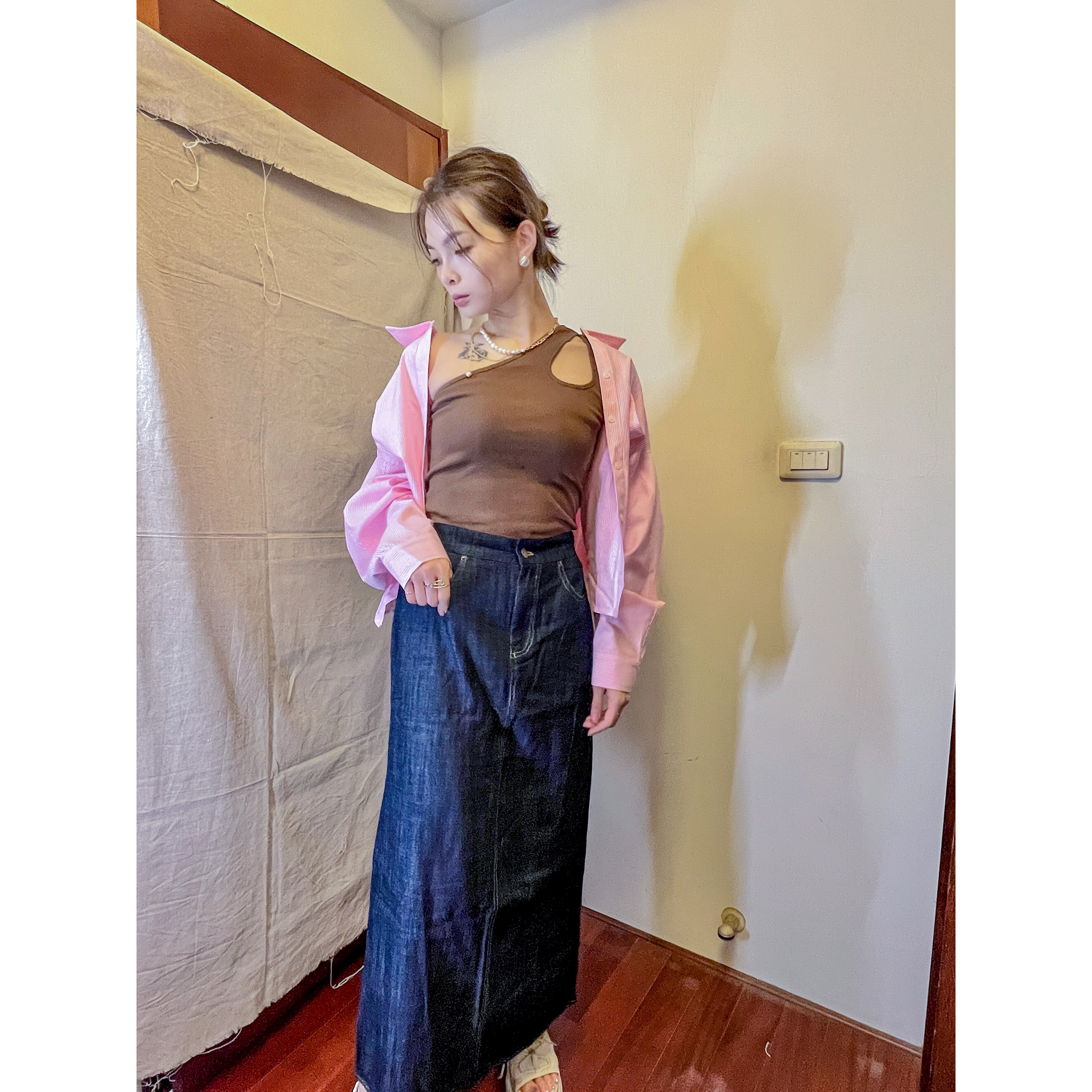 Leila’s selection 韓國製 2way 輕薄牛仔裙套裝-細節圖4