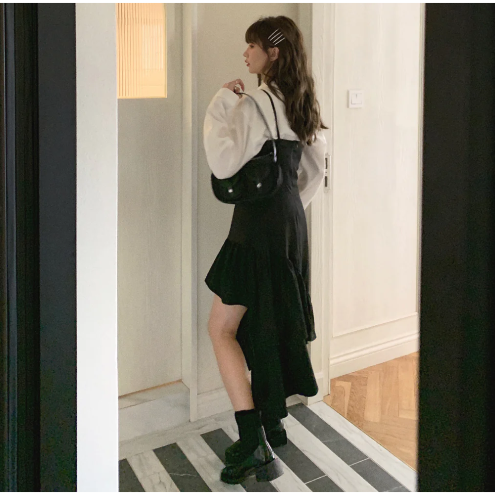 Leila’s selection 現貨出清 不對稱造型連身洋裝-細節圖2