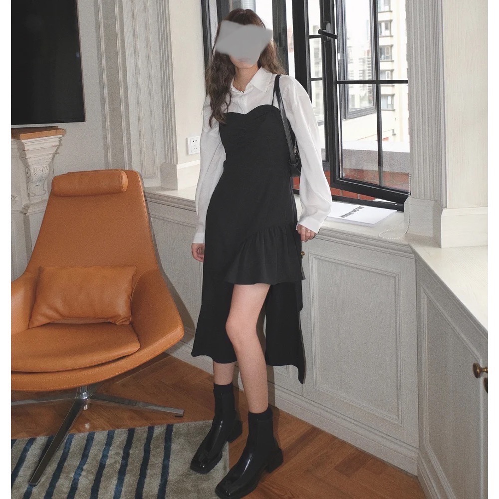 Leila’s selection 現貨出清 不對稱造型連身洋裝-細節圖3