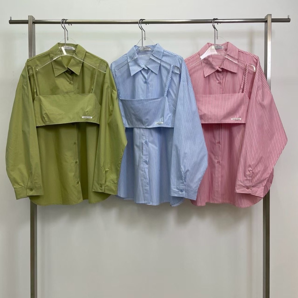 Leila’s selection 韓國代購 韓製 兩件式背心襯衫套裝-細節圖2