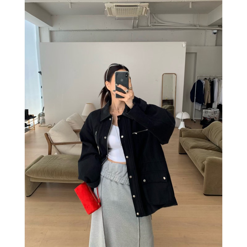 Leila’s Selection 韓國代購 韓國製 oversize 工裝夾克-細節圖2