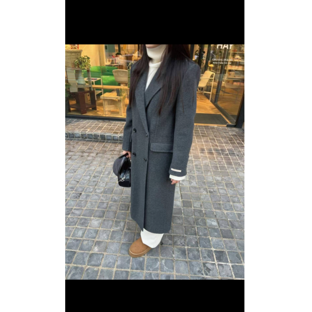 Leila’s selection 韓製 極暖羊毛大衣 長大衣-細節圖2