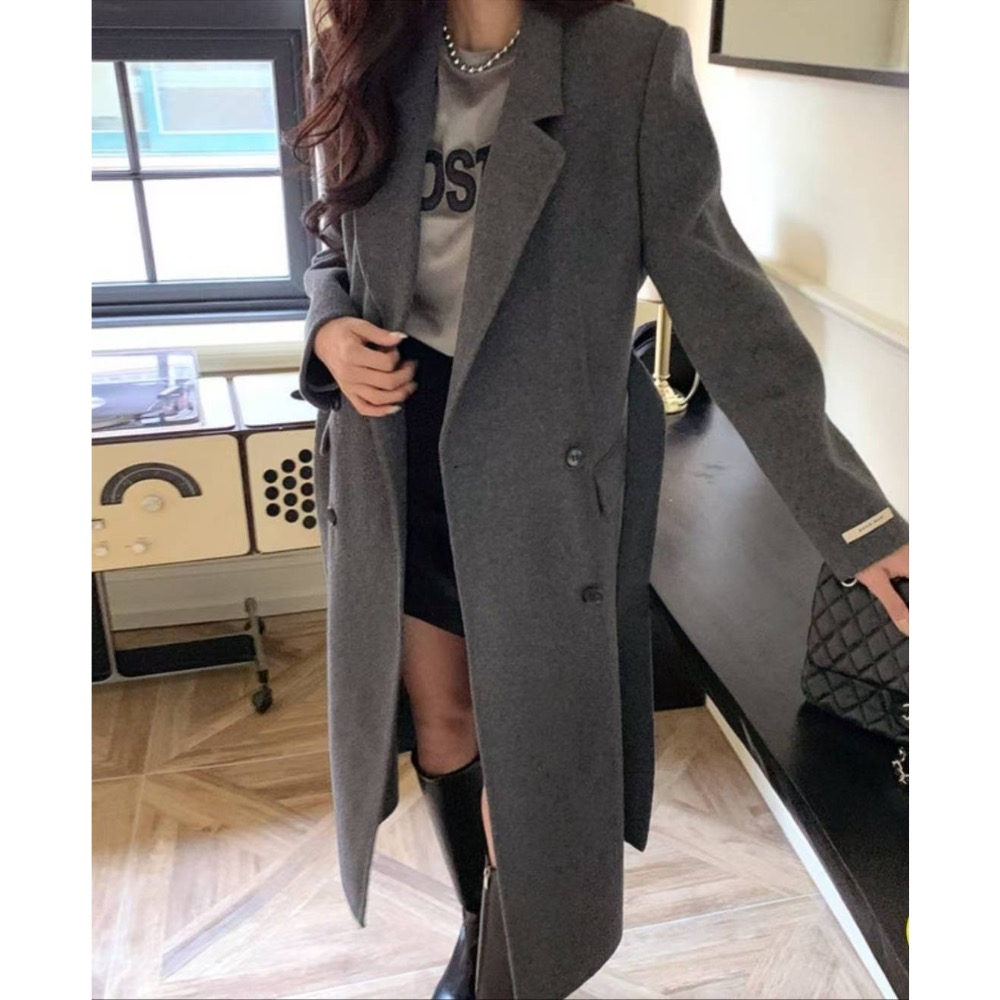 Leila’s selection 韓製 極暖羊毛大衣 長大衣-細節圖3