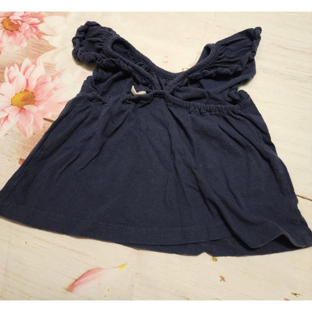 正韓 韓國 童裝 背後交叉上衣 5號 80  飛袖造型(A)-細節圖2