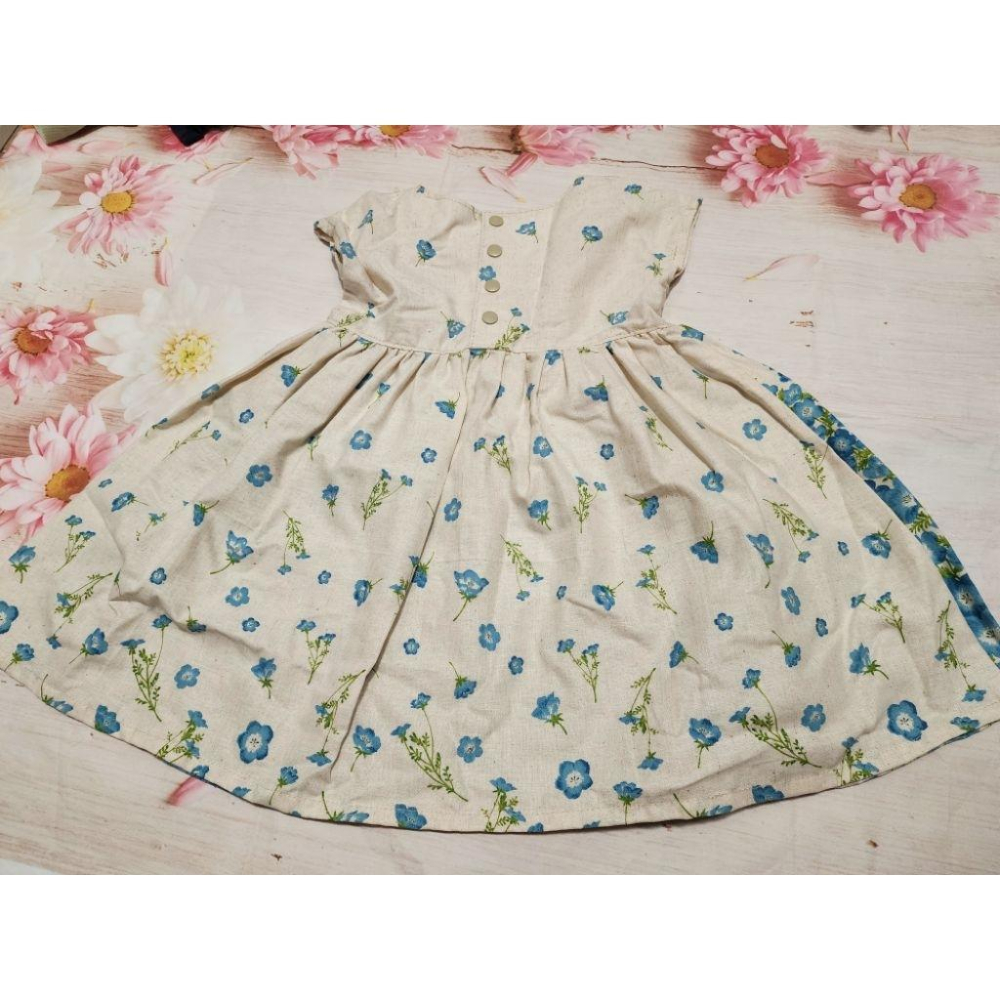 全新 手作洋裝 90 裙子 可雙面穿 加減乘除手作 花洋（A)-細節圖4