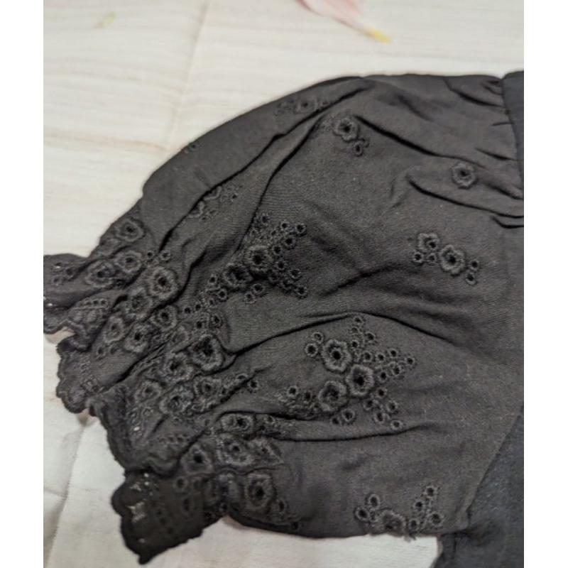 全新！正韓 🇰🇷韓國 童裝 造型上衣 內搭衣 澎袖  刺繡花 90 100 7 (A)-細節圖2