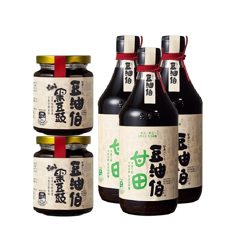 【豆油伯】料理推薦5件組(甘田醬油500mlx3+黑豆豉280gx2)-細節圖2