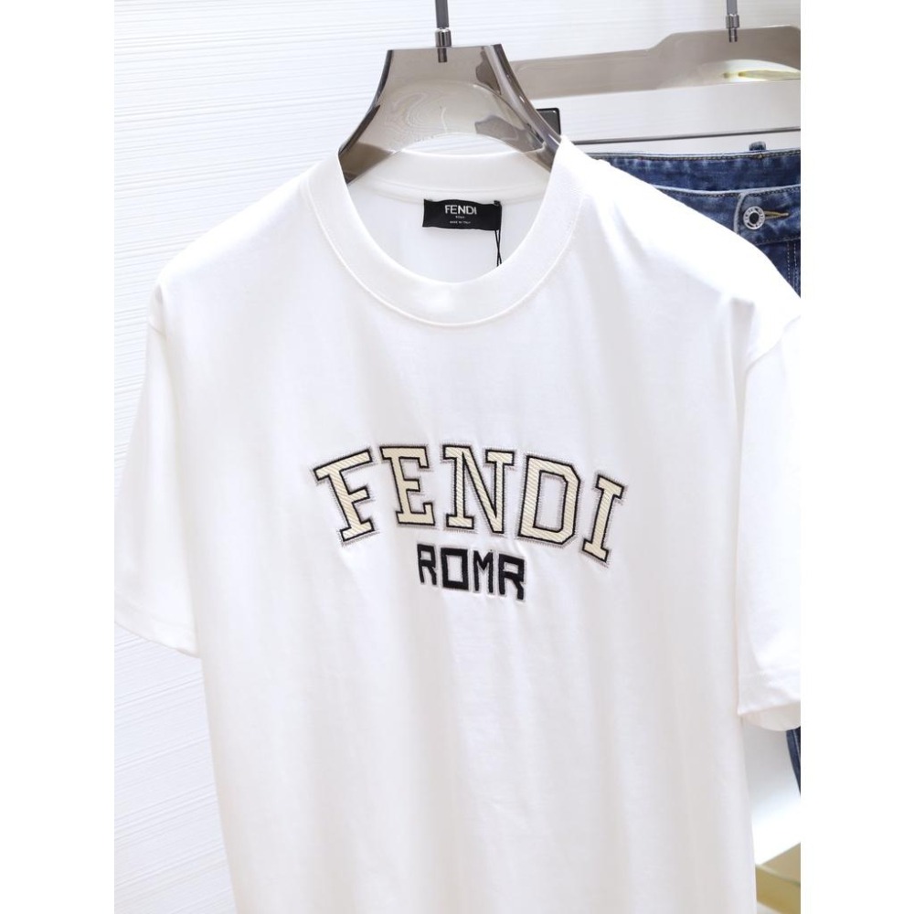 芬迪/Fendi 夏季新品專柜同步有售原單狠貨簡約時尚圓領短限量出售 售完為止-細節圖7