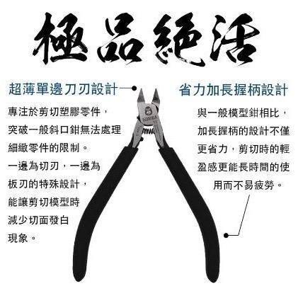 【奇奇模型】Gorilla精密超薄單刃模型鉗(Type-S)(內附真牛皮鉗套）模型專用斜口剪-細節圖3