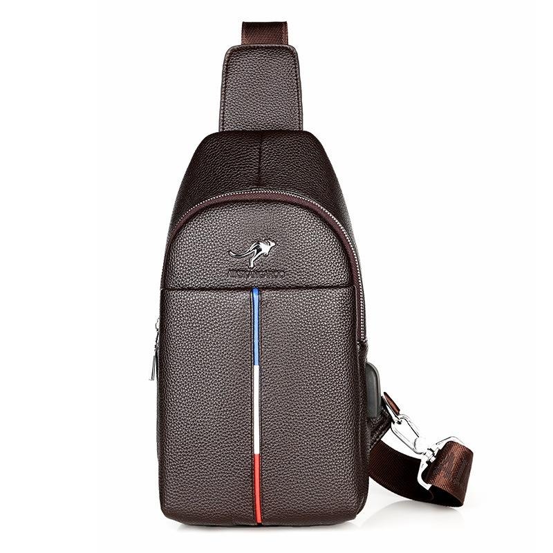 休閑男包單肩斜跨包男士胸包潮流韓版大容量胸前包-細節圖5