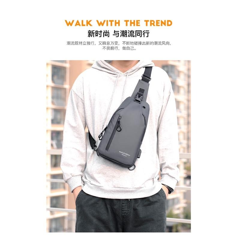 大容量耐磨男士胸包休閑運動單肩斜挎包潮流男包-細節圖9